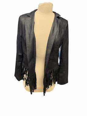 Faux Leather Fringe chicos Jacket
